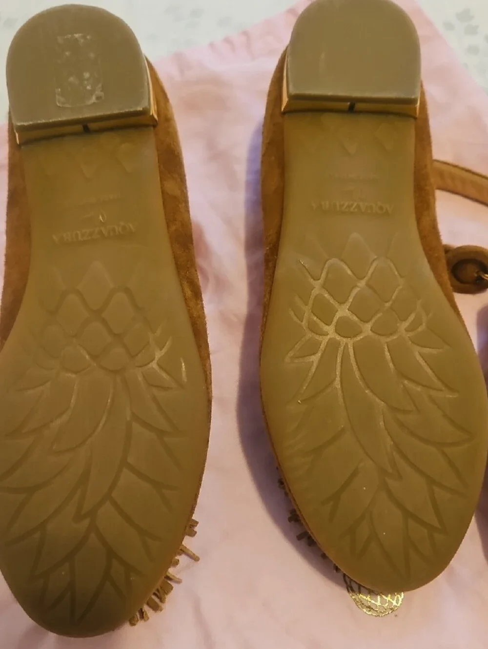 Aquazzura Mini Brown Suede Ballerina Flats (LIKE NEW- Kids)